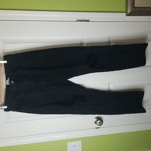 Princess Polly Black High Waist Denim Jeans, Distressed Knees, Women's US 8